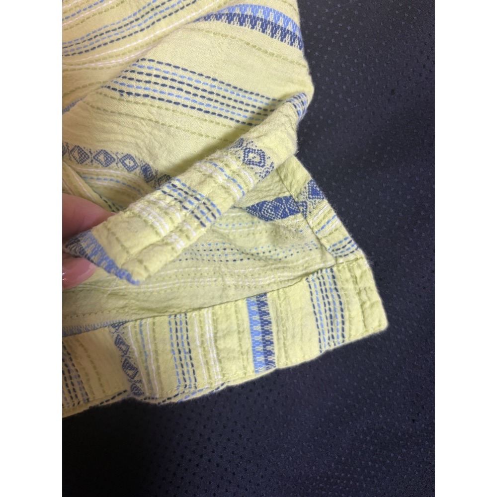 Habitat Clothing Lime Green Cotton Tunic Top~L~3/4 Sleeve Button Back Lagenlook - Picture 15 of 15